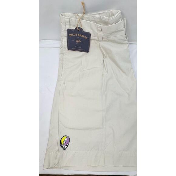 Grateful Dead Steal Your Face Bill's Khakis Pleated Shorts 36" Waist NWT - Picture 4 of 7